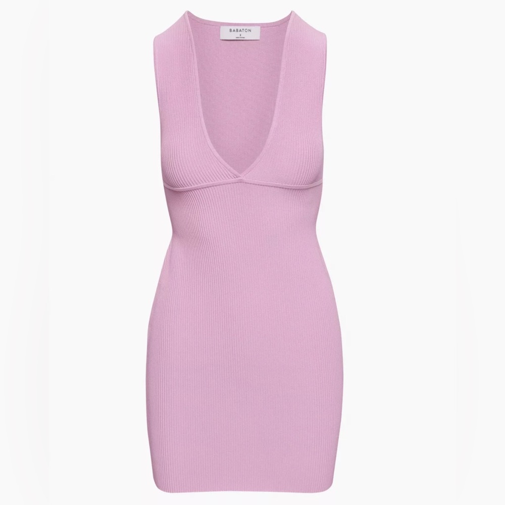 NWT Babaton DEEP V DRESS in LYRICAL LILAC, M